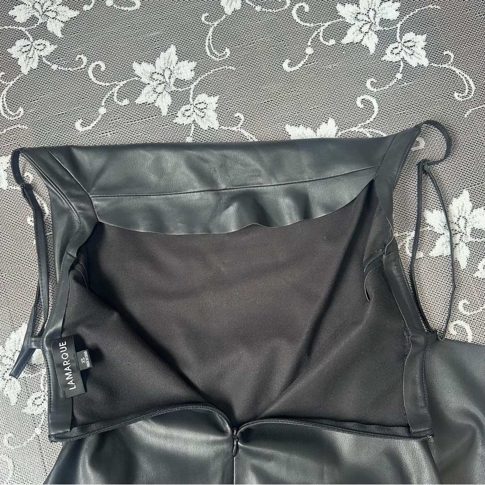 Lamarque Nitza Faux Leather Dress in Black Sz XS - Picture 7 of 13